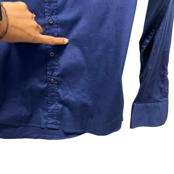 Dsquared2‎ Button Up Shirt Cotton Royal Blue Men’s Size 46 - Picture 5 of 9